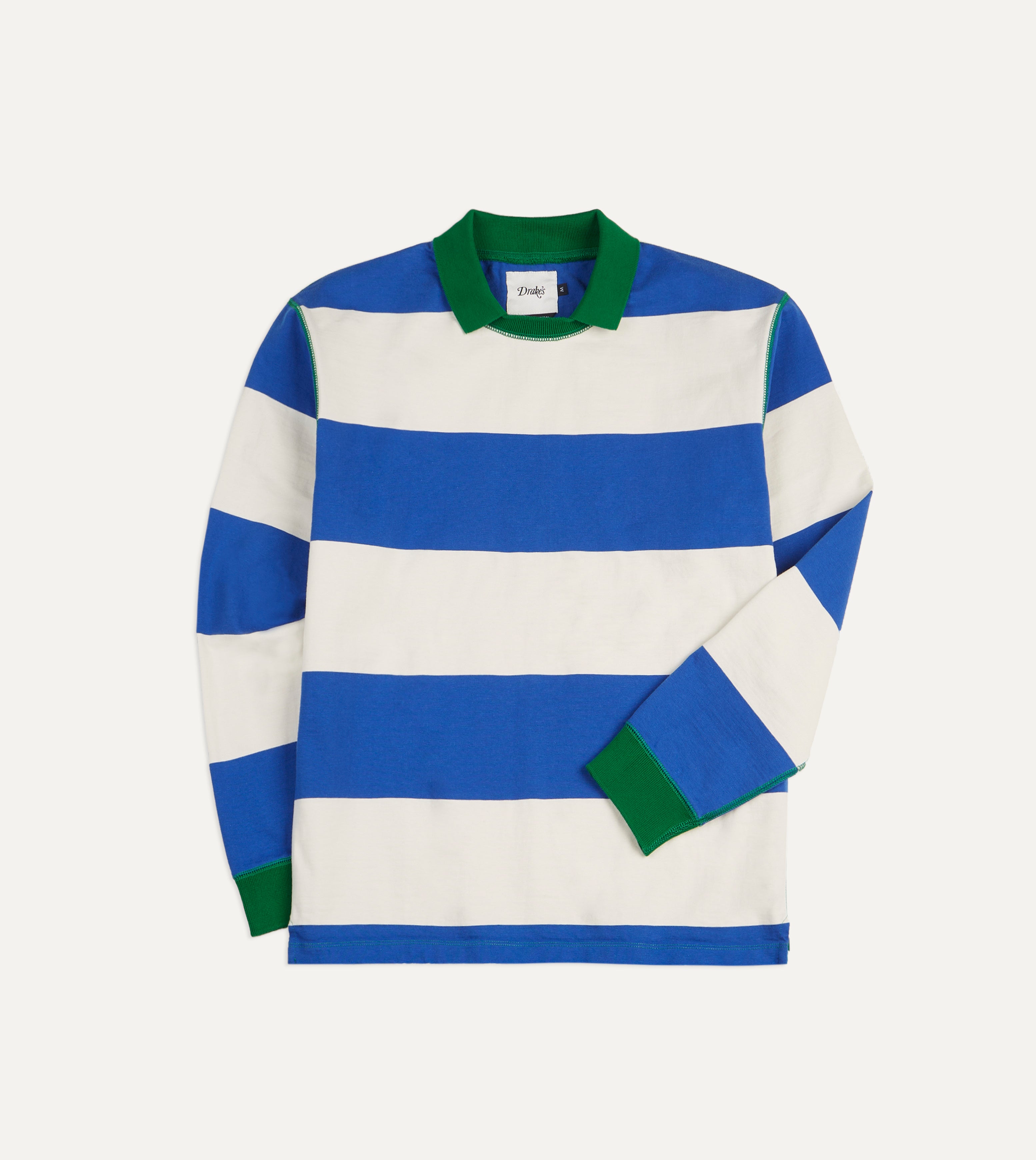 Blue and White Striped Mock Collar Long Sleeve Jersey Top - Women's Casual Wear for Work, Date Night & Everyday Comfort