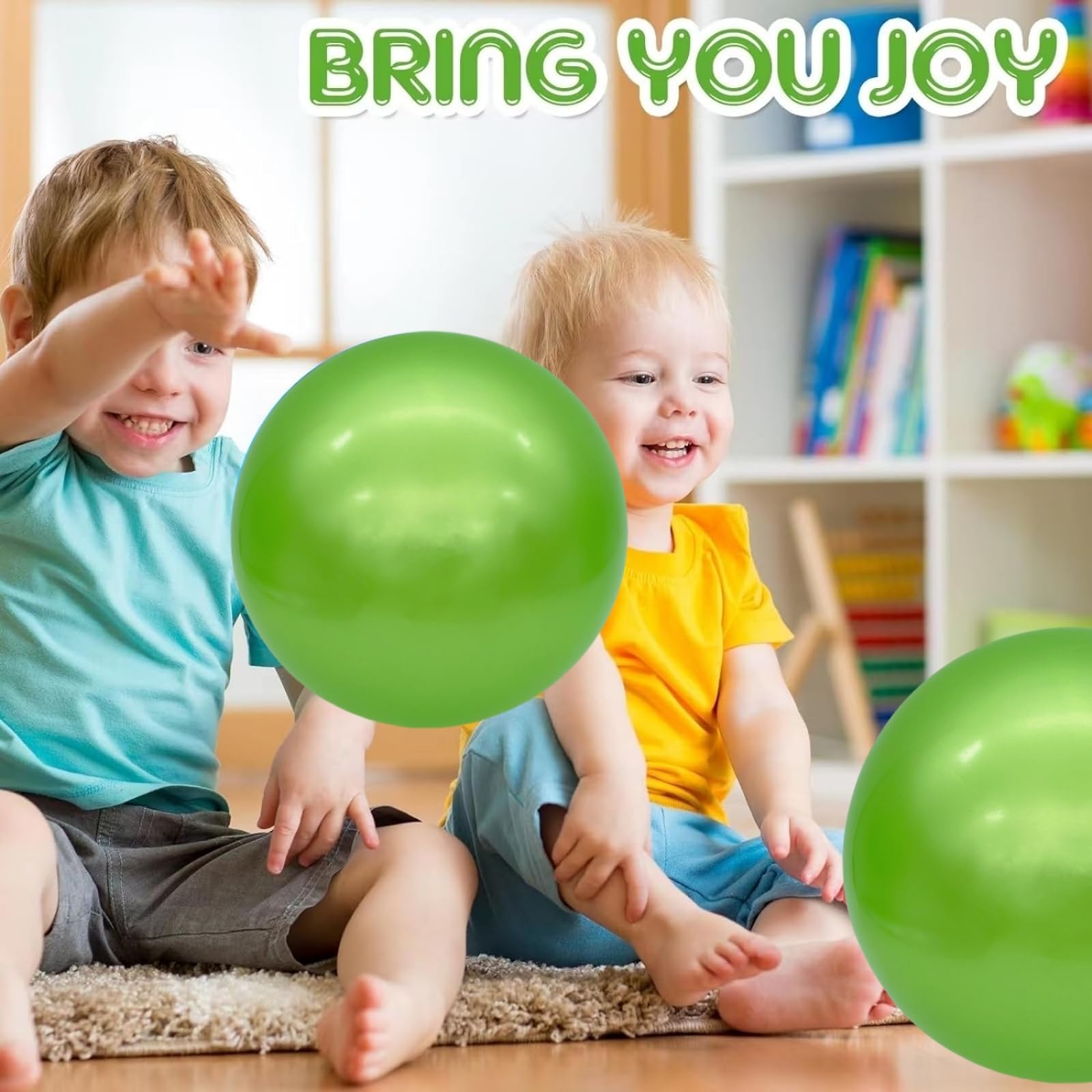 6 Pack 9 Inch Inflatable Bouncy Balls with Hand Pump - Fun Outdoor & Indoor Play Balls for Kids - Perfect for Birthday Parties, Backyard Games, and School Activities
