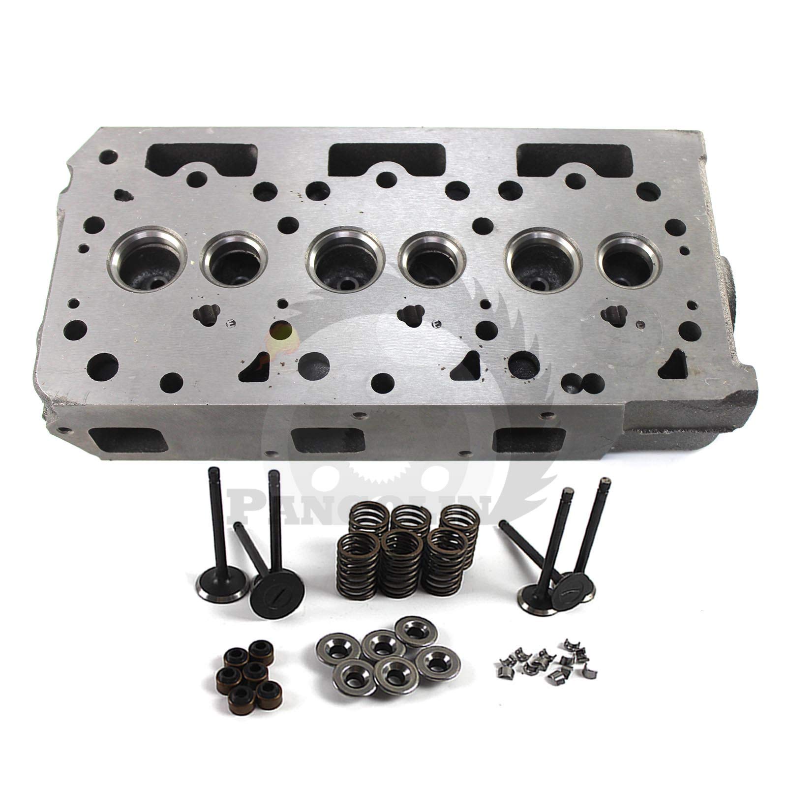 Kubota RTV 900 Engine Cylinder Head with Valves - PANGOLIN 1G962-03045 1G962-03046 D902 Replacement Part for Tractor, Utility Vehicle & Off-Road Equipment - Durable Aftermarket Cylinder Head for Kubota RTV900 Tractor Engine Repair & Maintenance