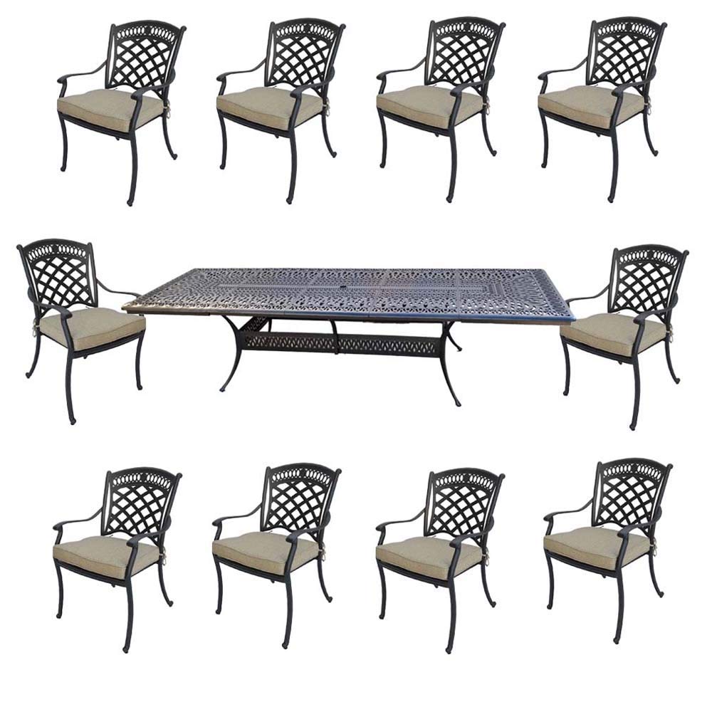 10-Person Outdoor Dining Set - Durable Cast Aluminum Patio Furniture for Backyard, Garden & Poolside Entertaining