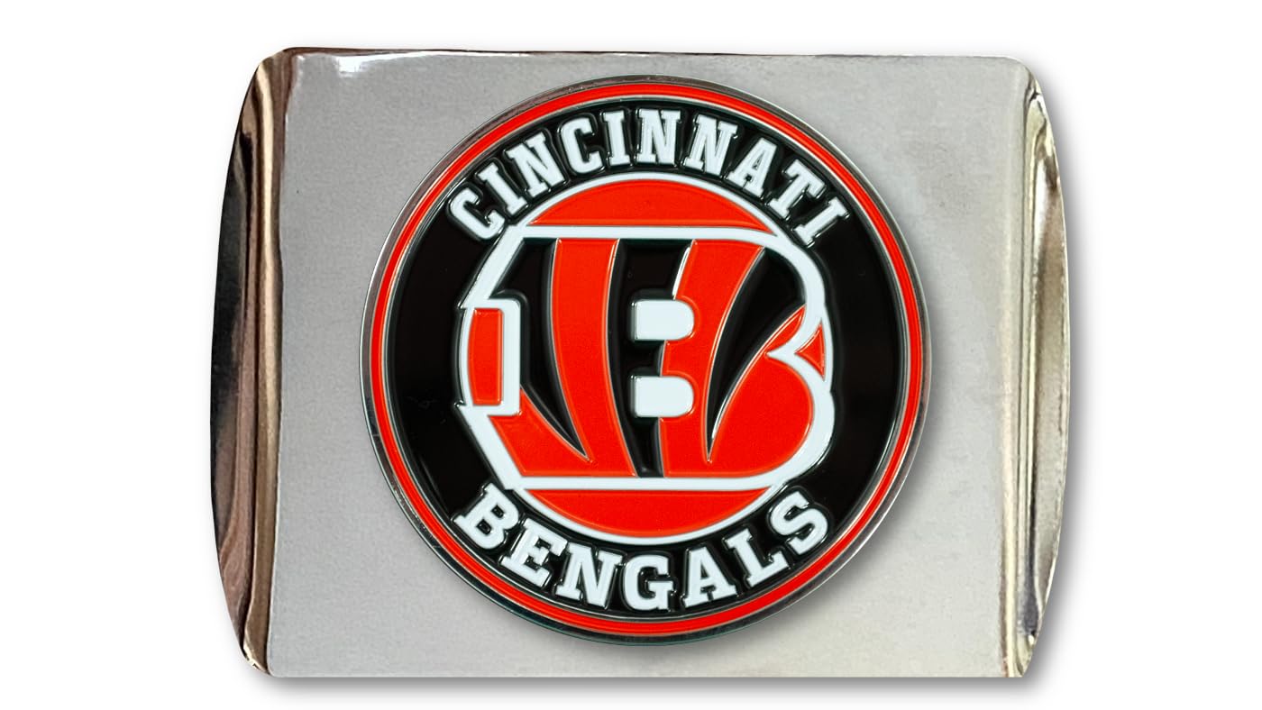 FANMATS NFL Chrome Metal Hitch Cover with 3D Team Logo - Roundel Molded Design for Trucks, SUVs & Cars | Perfect Football Fan Gift for Tailgating & Game Day
