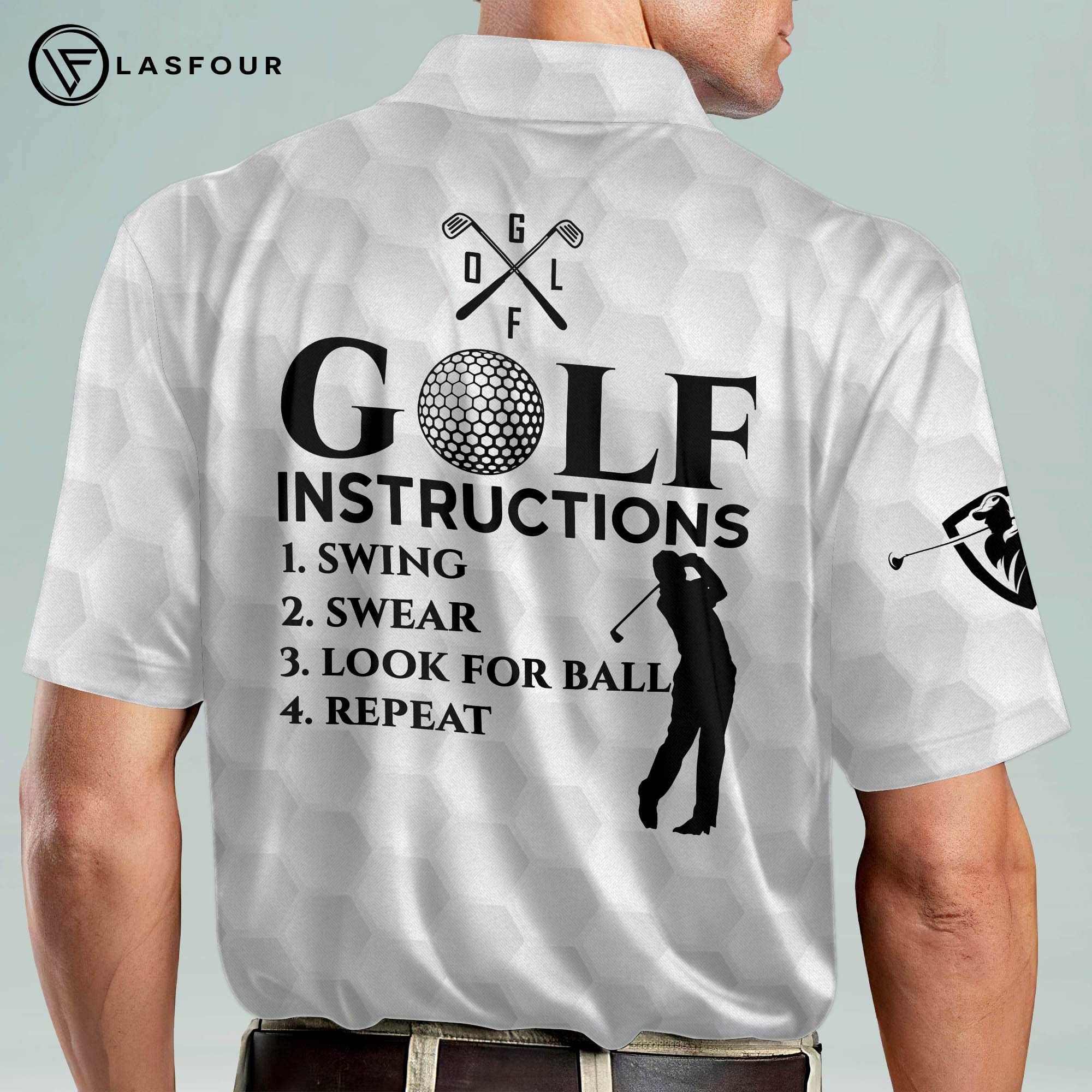 LASFOUR Patriotic Golf Shirts for Men - American Flag Polo Shirts, Funny Short Sleeve Golf Shirts for Dad & Grandpa - Perfect for 4th of July, Memorial Day & Father's Day Golf Outings