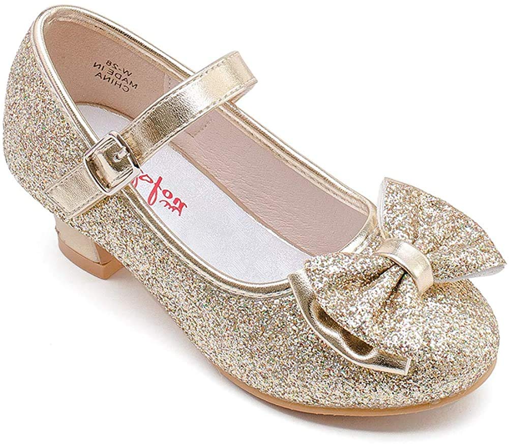 Walofou Flower Girls Dress Shoes - Wedding Party Heel Mary Jane Princess Flats for Toddlers & Kids | Perfect for Flower Girl Attire, Bridal Showers & Special Occasions