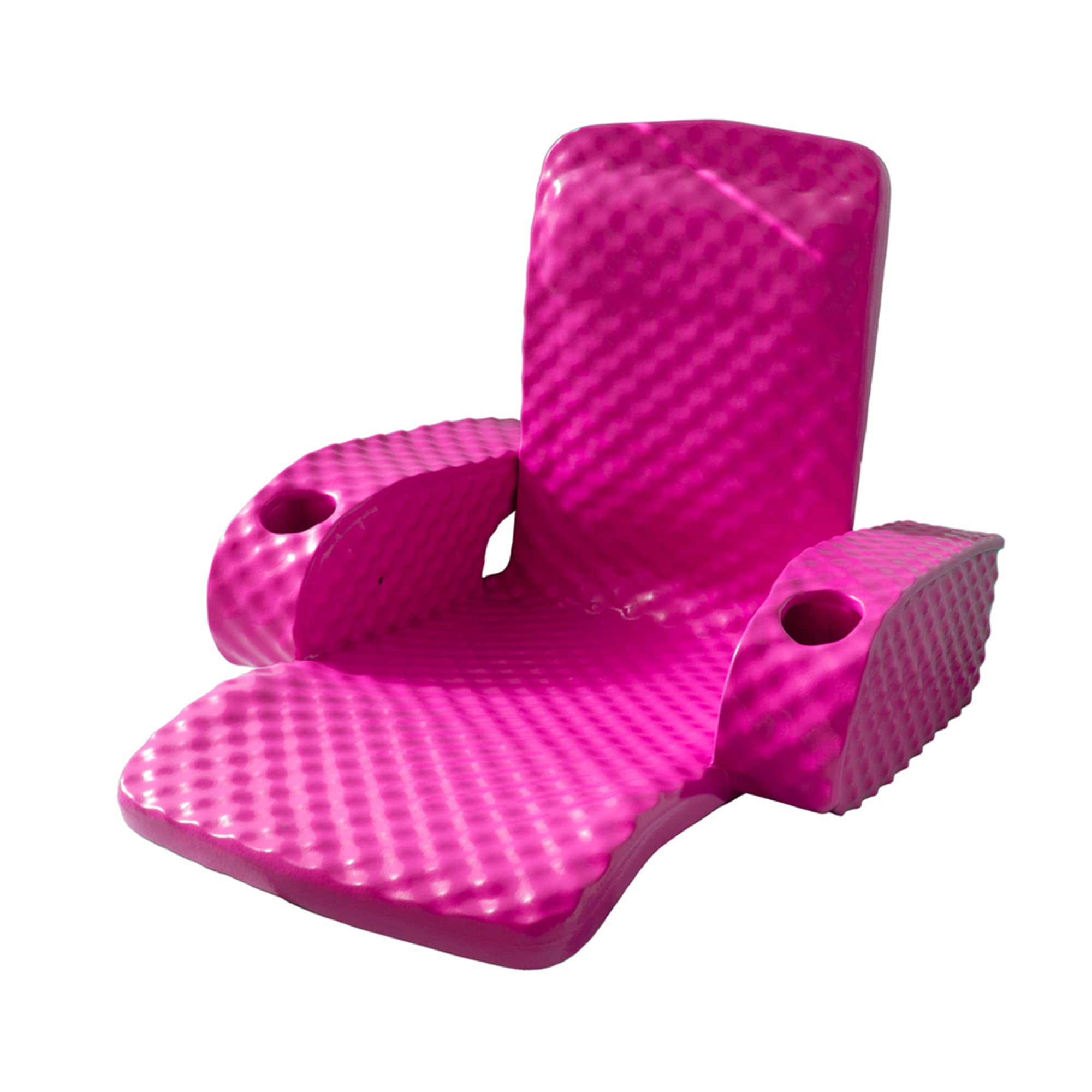 TRC Recreation Folding Baja Chair Foam Swimming Pool Float - Portable Super Soft Floating Lounger with 2 Cup Holders for Beach, Pool & Lake | Pink Inflatable Chair for Relaxing in Water | Perfect for Summer Vacation, Backyard Parties & Water Activities