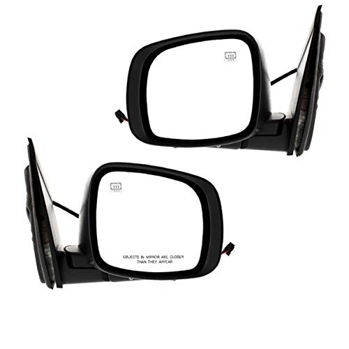 2008-2019 Dodge Grand Caravan Power Heated Manual Folding Rear View Side Mirrors - Pair Set for Enhanced Visibility & Safety in All Weather Conditions