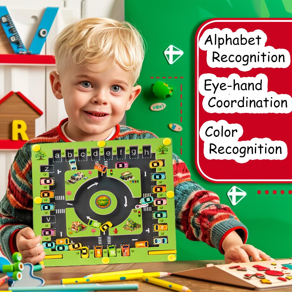 Montessori Wooden Alphabet Puzzle - Fine Motor Skills Toy for Toddlers 3-5 Years | Learning & Sensory Play