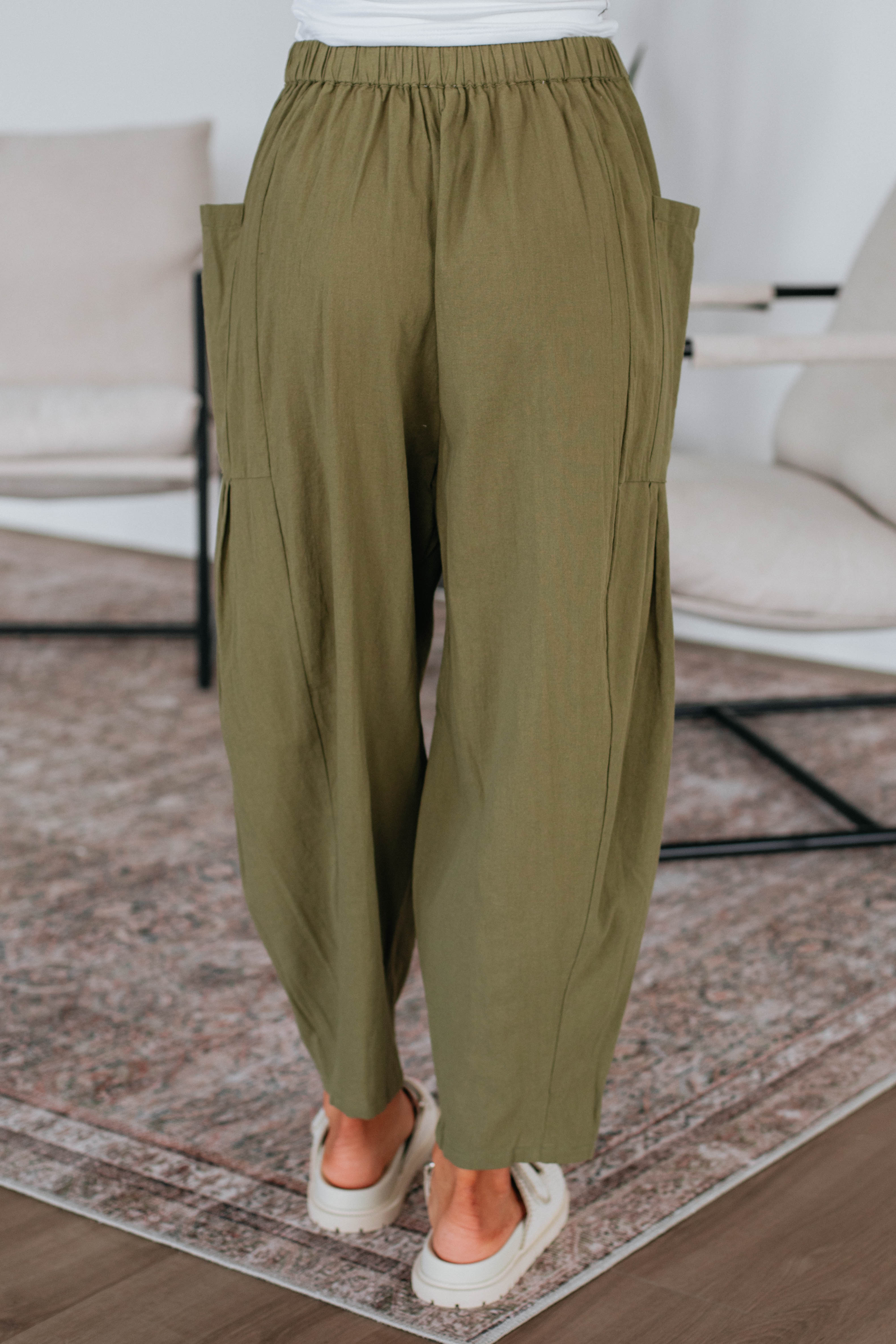 Adeera Women's Casual Pants - Burnt Olive Color, High Waisted Comfortable Trousers for Work, Travel & Everyday Wear