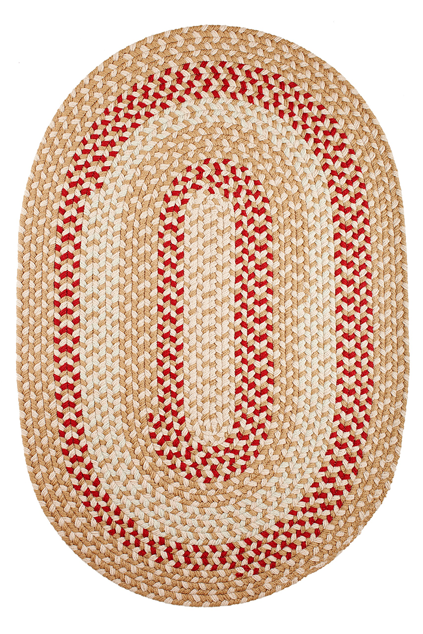 Rhody Rug Manhattan MA54 Natural 2' x 6' Oval Braided Runner - Handmade USA Jute Area Rug for Hallway, Living Room & Bedroom - Durable Floor Mat for High Traffic Areas - Easy Care Home Decor Perfect for Entryways and Under Dining Tables
