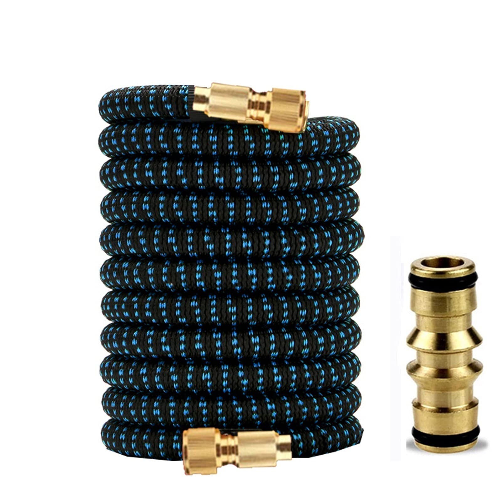 XCYY Expandable Garden Hose 100FT (Extends to 300FT) - Flexible Magic Water Hose with High Pressure Spray Gun for Outdoor Gardening, Car Washing, Lawn Watering & Yard Cleaning - Durable Black Telescopic Hose for Home & Commercial Use