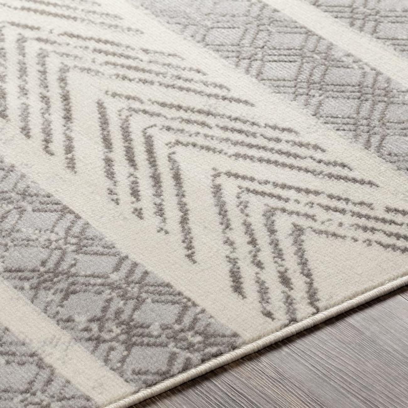 Mark&Day 6x9 Oosseld Global Light Gray Area Rug - Soft Grey Beige White Carpet for Living Room, Bedroom, Kitchen - 6'7