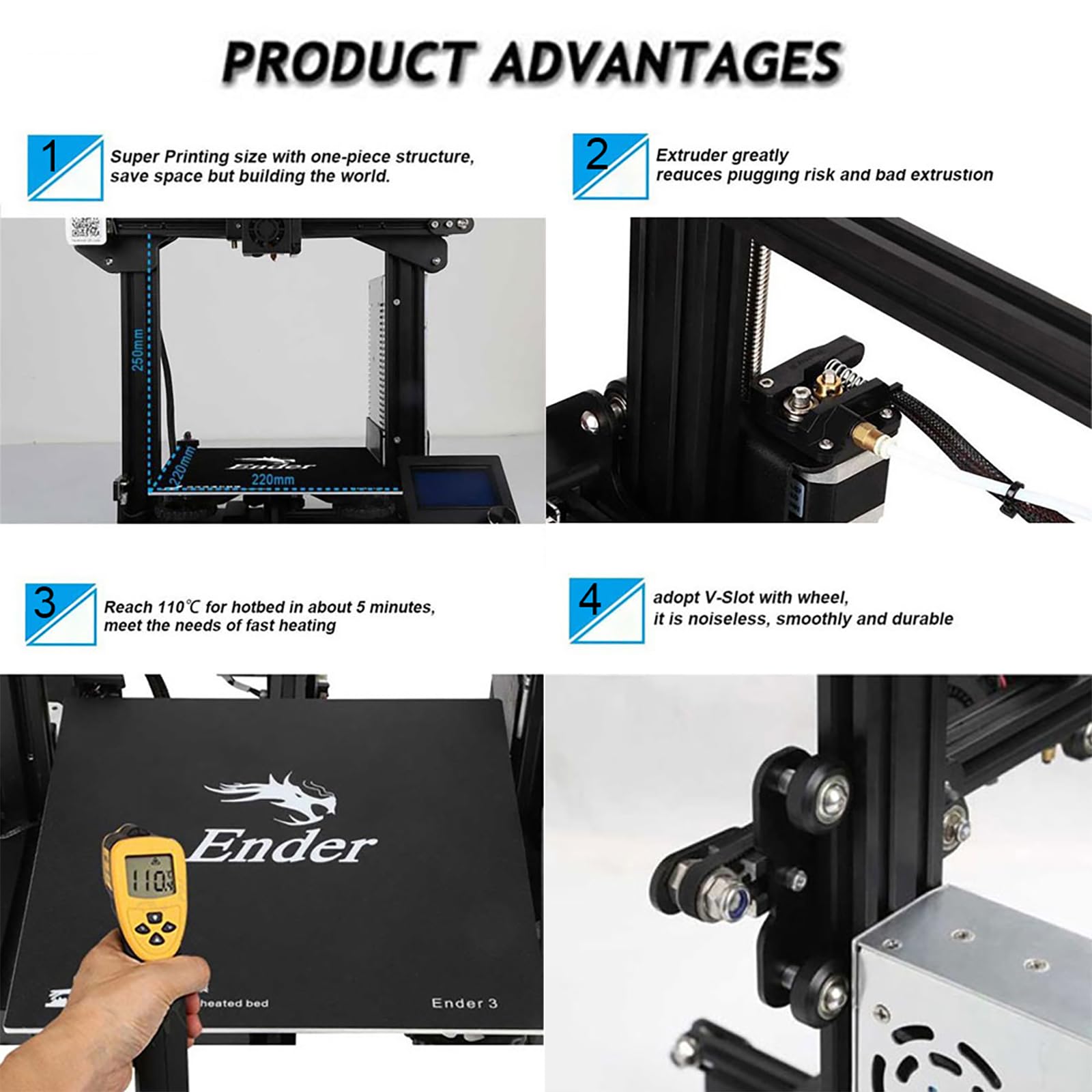 Official Creality Ender 3 3D Printer with Resume Printing, Stable Power Supply & High Precision | DIY 3D Printer Kit | 8.66x8.66x9.84in Build Volume | Perfect for Prototyping, Home DIY Projects & Educational Models