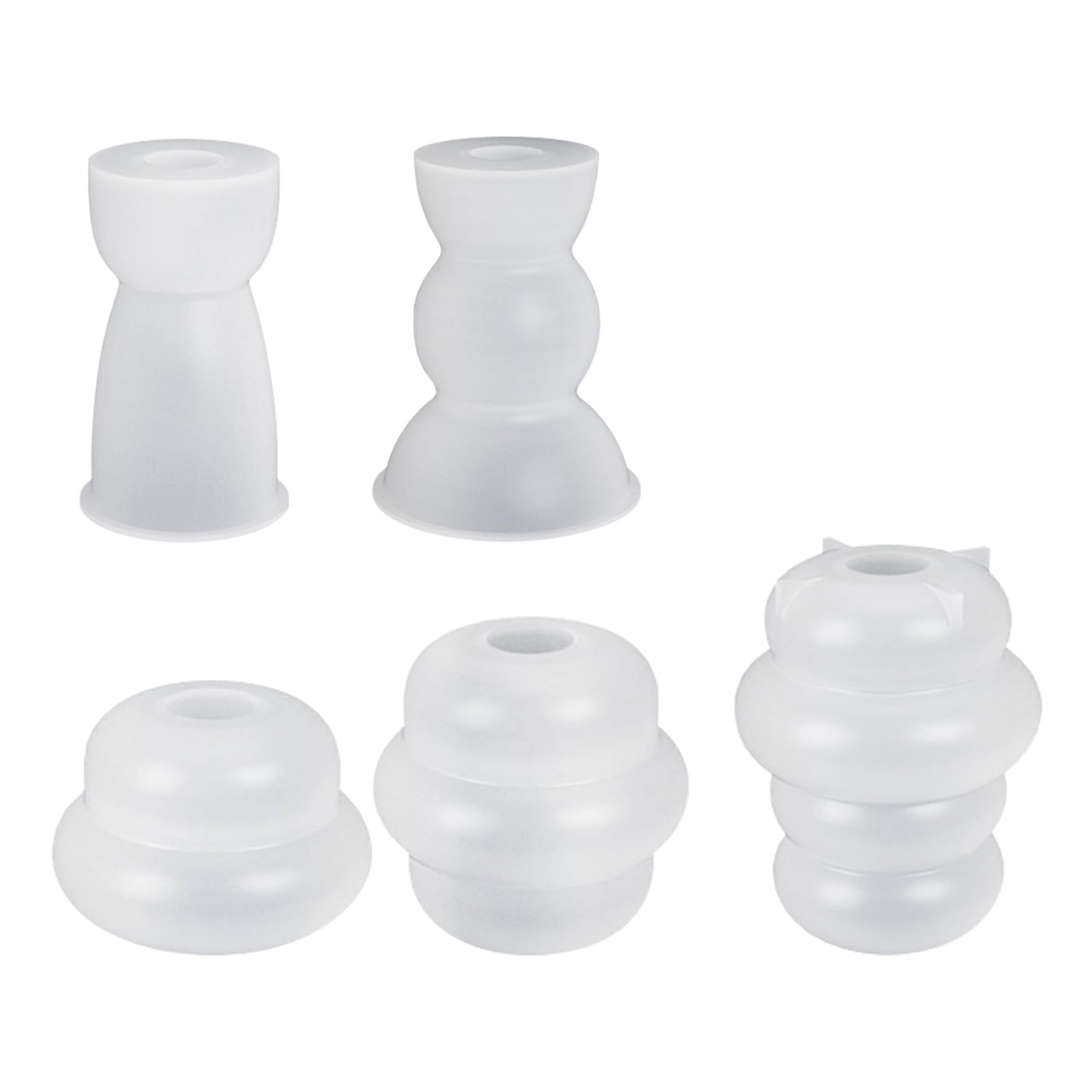 5-Piece Round Silicone Candle Holder Molds Set for DIY Epoxy Resin Casting & Clay Crafts - Perfect for Party Centerpieces, Dinner Table Decor, and Home Decoration