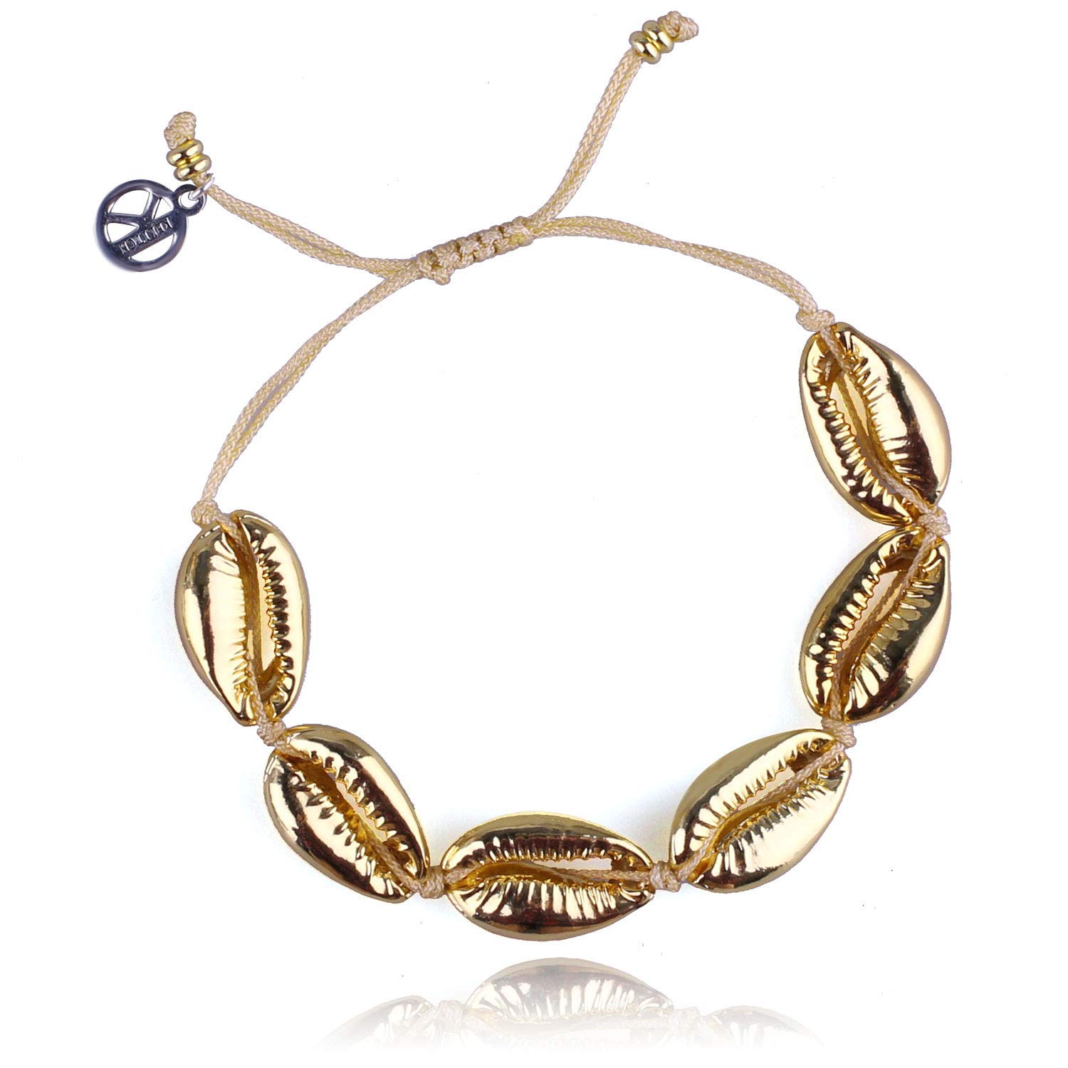 Handmade Gold Sea Shell Bracelet for Women - Boho Cowry Beads Charm Bracelet - Perfect for Beach, Vacation & Summer Jewelry Gifts