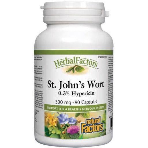 Natural Factors St. John's Wort 300mg 90 Capsules - Herbal Supplement for Mood Support & Stress Relief - Perfect for Daily Wellness Routine & Emotional Balance