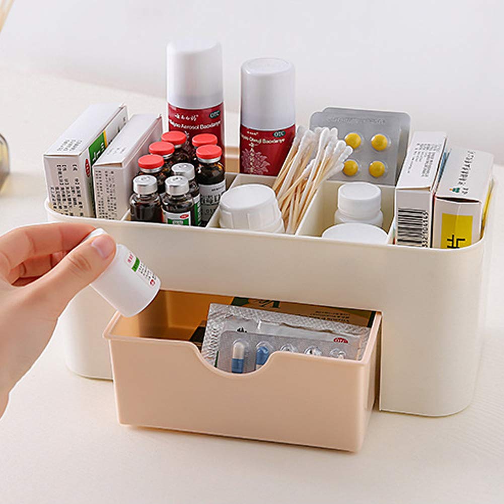 Plastic Makeup Organizer Box - Portable Jewelry & Nail Polish Storage Case for Necklaces, Earrings & Cosmetics | Perfect for Vanity, Bathroom Counter & Travel
