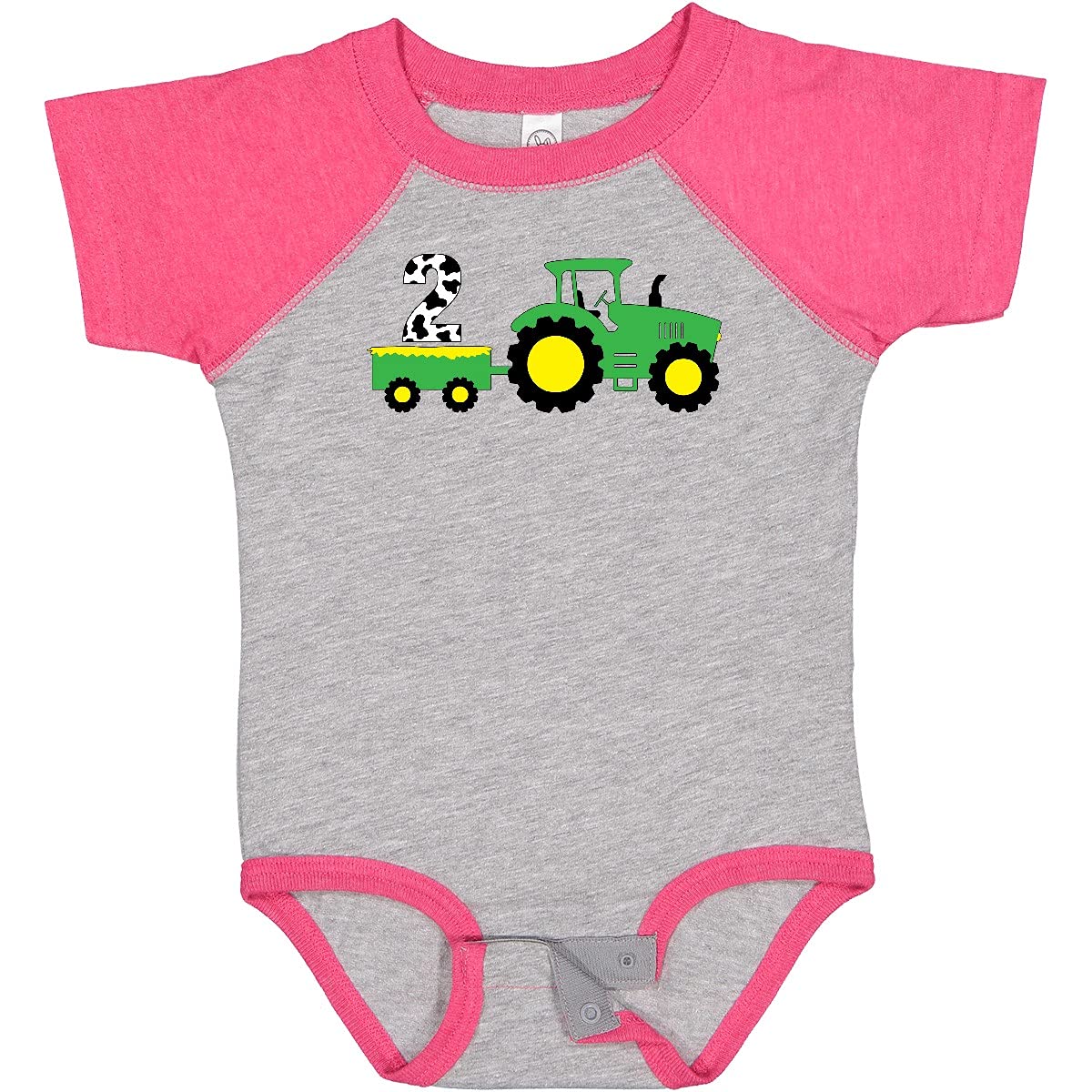 Inktastic Second Birthday Tractor Baby Bodysuit - Cute Farm Theme Cotton Onesie for Toddler Boys & Girls - Perfect for Birthday Parties, Photo Shoots & Farm-Themed Events