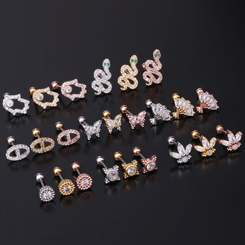 20G Rose Gold Insect Cartilage Stud Earrings for Helix, Daith, Tragus - Hypoallergenic Body Jewelry for Women | Perfect for Everyday Wear, Parties & Gifts