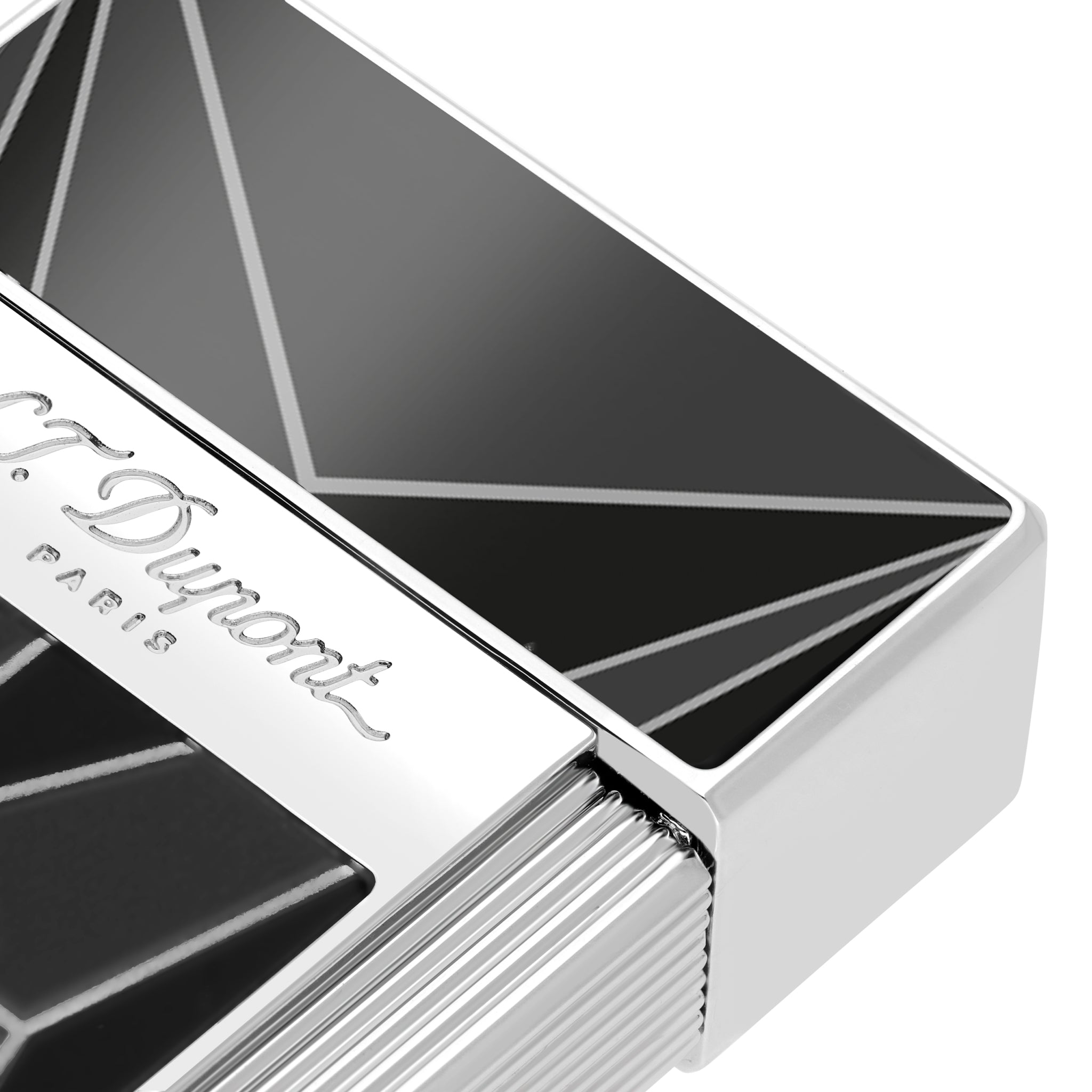 Premium S.T. Dupont Fire X Black & Chrome Big D Torch Lighter - Windproof Butane Lighter for Cigars, Candles & Outdoor Use