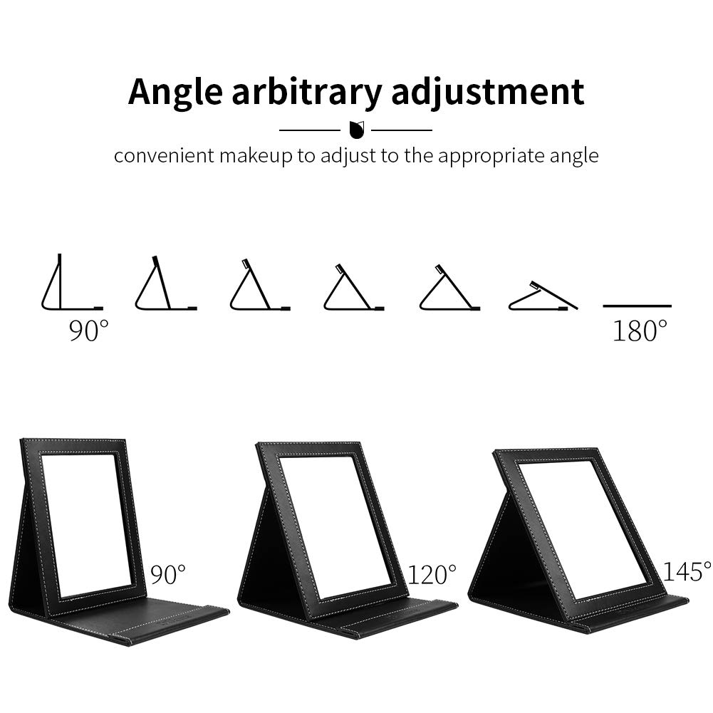 DUcare Portable Folding Vanity Mirror with Stand - Adjustable Rectangular Travel Mirror, Ultra-Thin & Lightweight for Makeup, Home, Camping, and On-The-Go Use