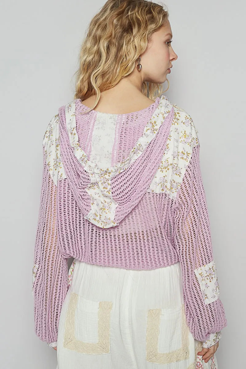 Boho Crochet Hoodie Jacket for Women - Beachy Patchwork Design, Lightweight Summer Cover-Up for Vacation & Outdoor Festivals