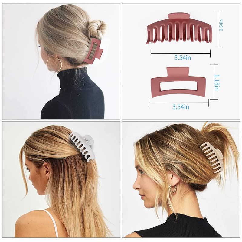 6pcs Large Hair Claw Clips for Women - 4.3 Inch Big Hair Clips for Thick Hair, Banana Clips Hair Accessories - Perfect for Ponytails, Buns & Everyday Hairstyles