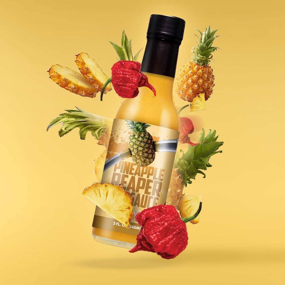 Pepper Joe’s Pineapple Reaper Hot Sauce – Premium Carolina Reaper Sauce with World’s Hottest Chili Pepper & Ripe Pineapple – 5oz Bottle – Perfect for Tacos, Wings & BBQ – Spicy Gourmet Gift