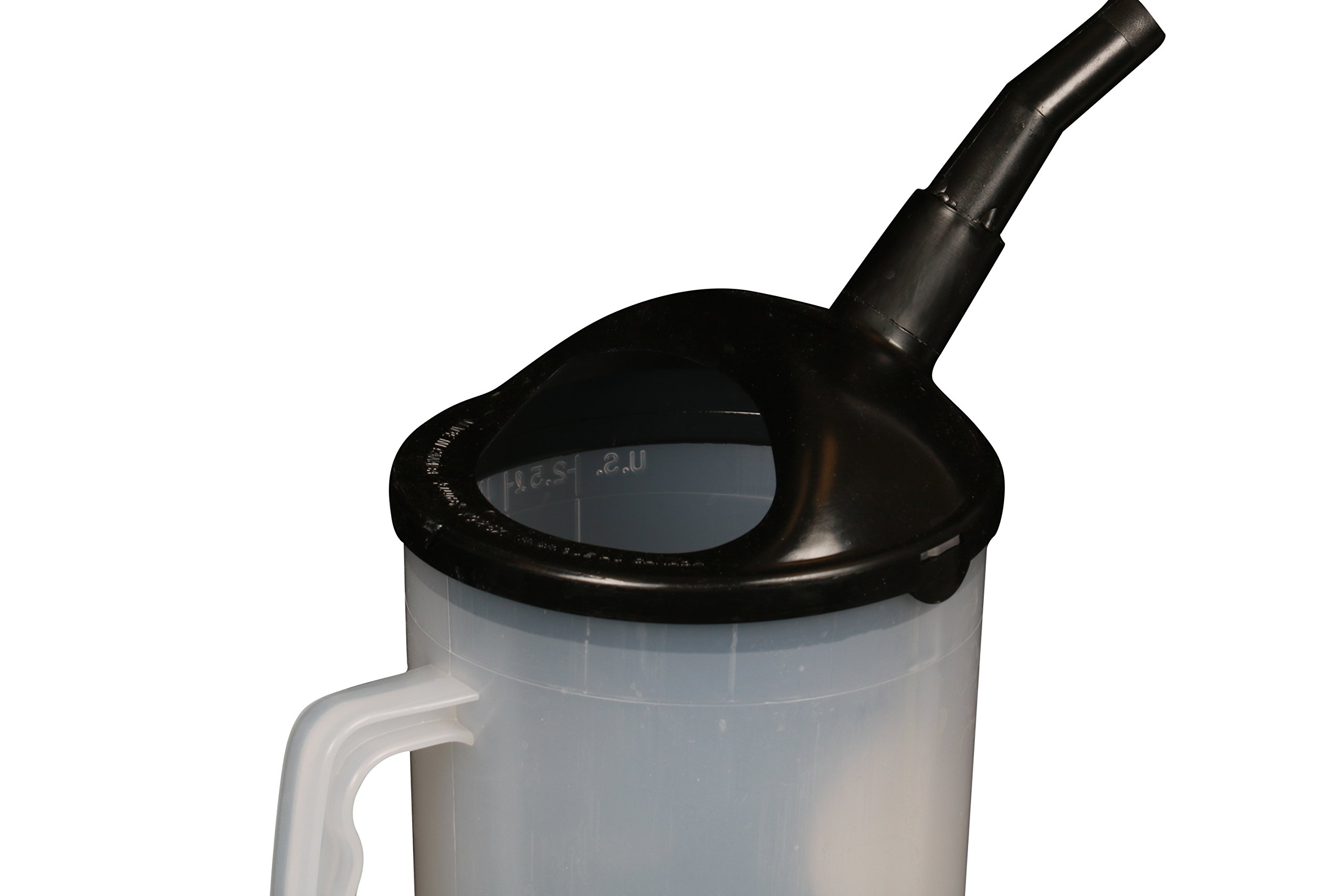 WirthCo 94026 Funnel King Heavy Duty Graduated Measuring Container with Black Spout - 87 oz. Capacity for Automotive Fluids, Cooking Oil, and DIY Projects