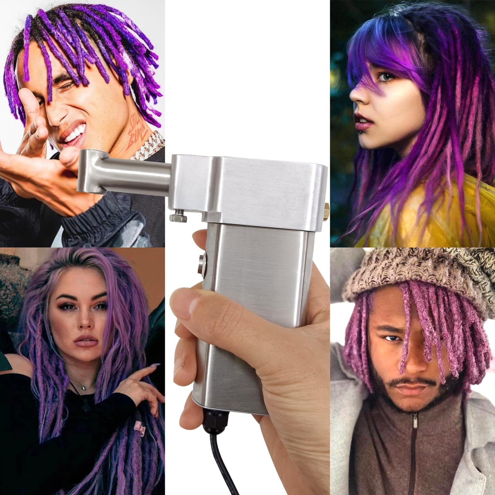 Electric Dreadlock Maker Machine for Instant Locs - 0.55in Tube Head for Professional Salon & Home Hair Styling - Perfect for Natural Hair, Braiding, and African American Hairstyles
