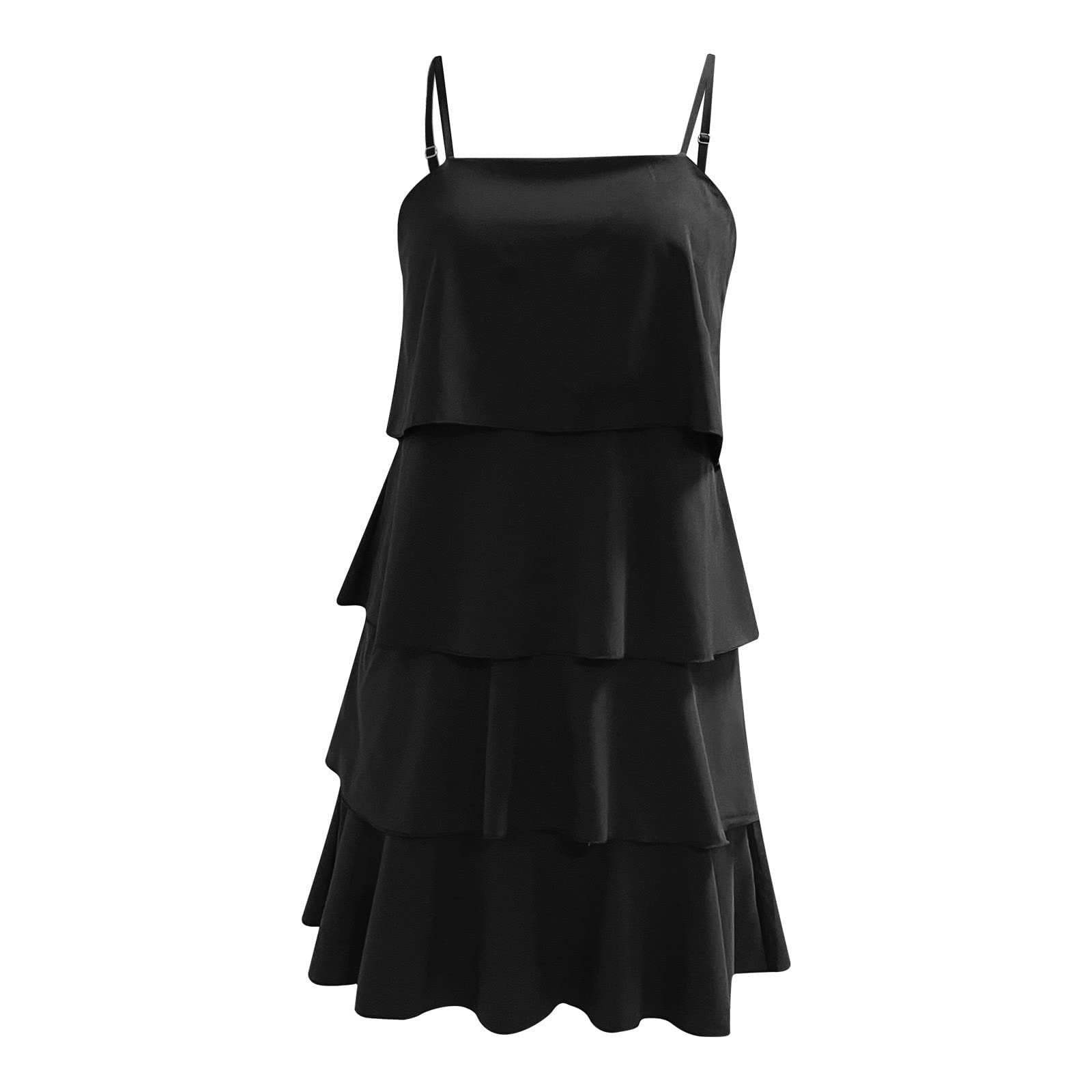 Women's Summer Dresses - Flowy Ruffle Layered Beach Dress with Pockets | Casual Sundress for Vacation, Party & Outdoor Activities | Lightweight Breathable Fabric for Beach, Travel & Daily Wear