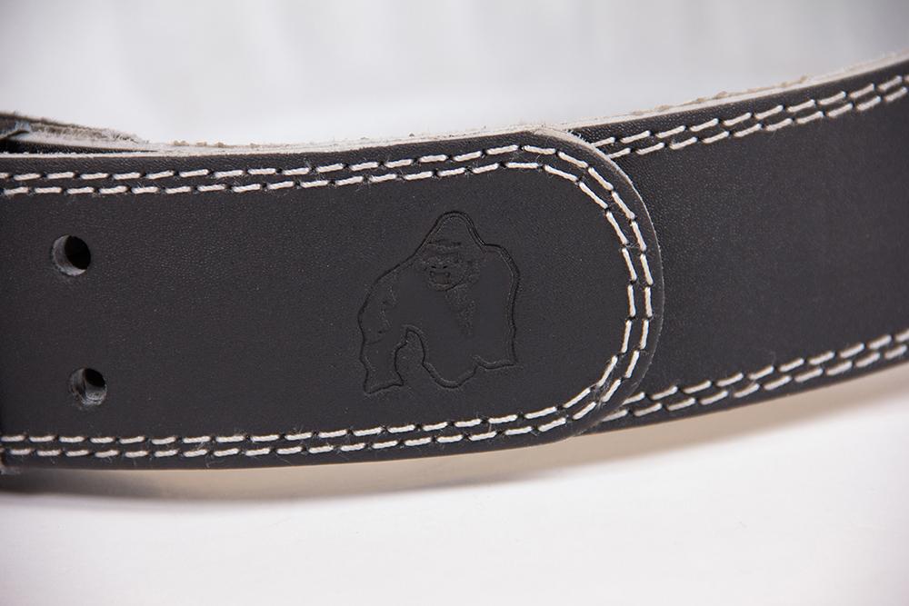 Gorilla Wear 4 Inch Padded Leather Weight Lifting Belt for Men & Women - Black/Gray - Premium Support for Powerlifting, CrossFit & Strength Training