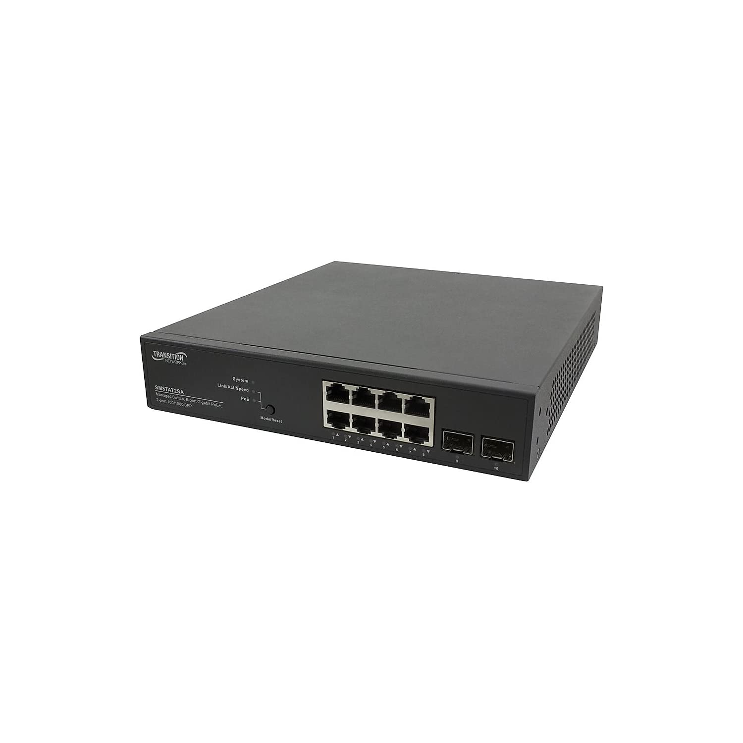 Transition Networks Smart Managed PoE+ Switch - 8 Port Gigabit Ethernet Network Switch with 150W Power Budget | Ideal for IP Cameras, VoIP Phones & Wireless Access Points