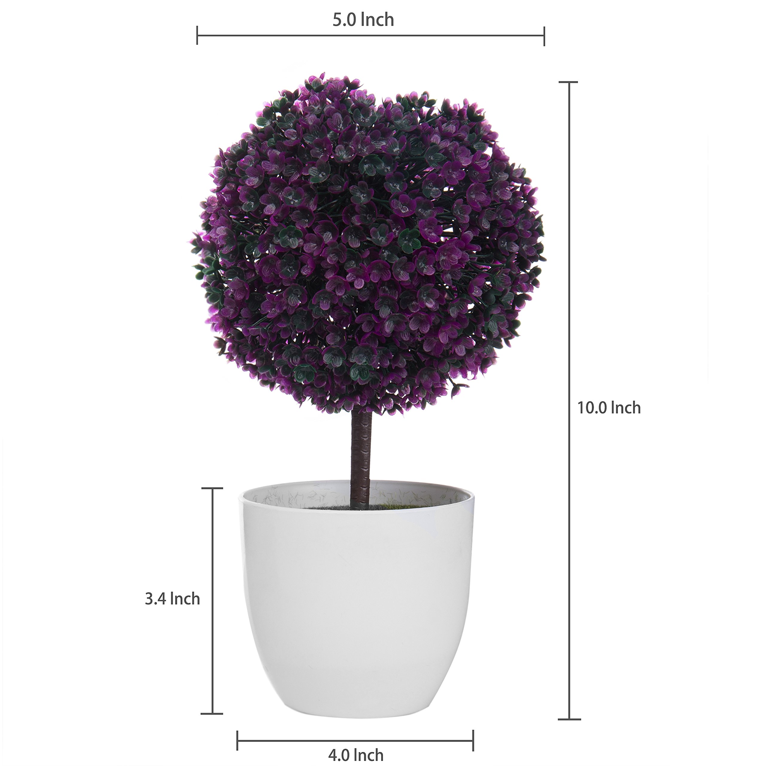 MyGift Set of 2 Artificial Topiary Indoor Decor - 12