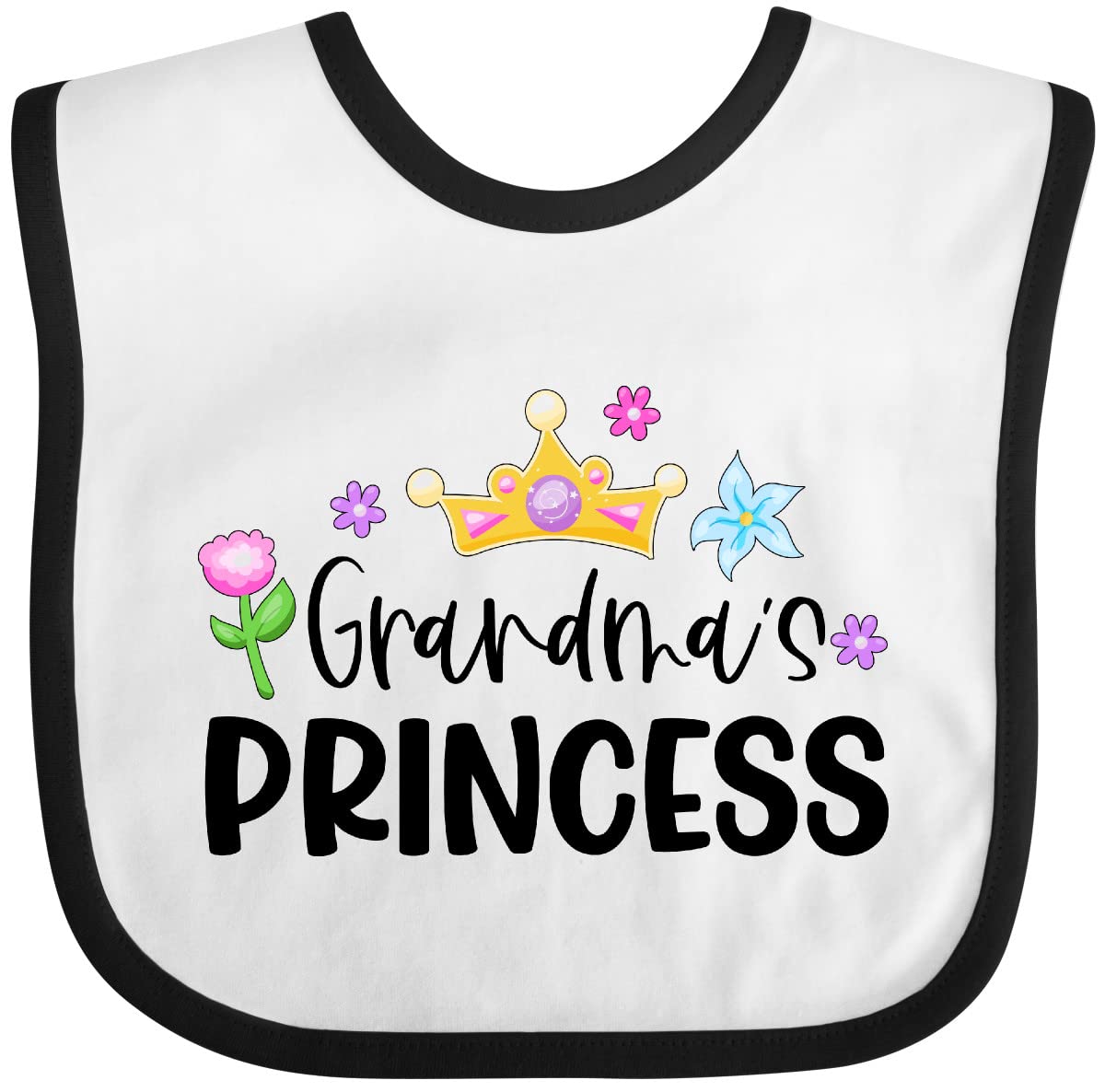Grandma's Princess Crown Baby Bib - Floral Design for Infants