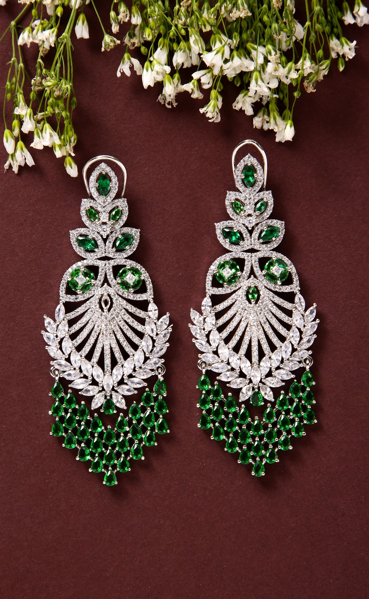Stunning Multi-Color Stone American Diamond Earrings (E1015) - Perfect for Weddings, Parties & Special Occasions