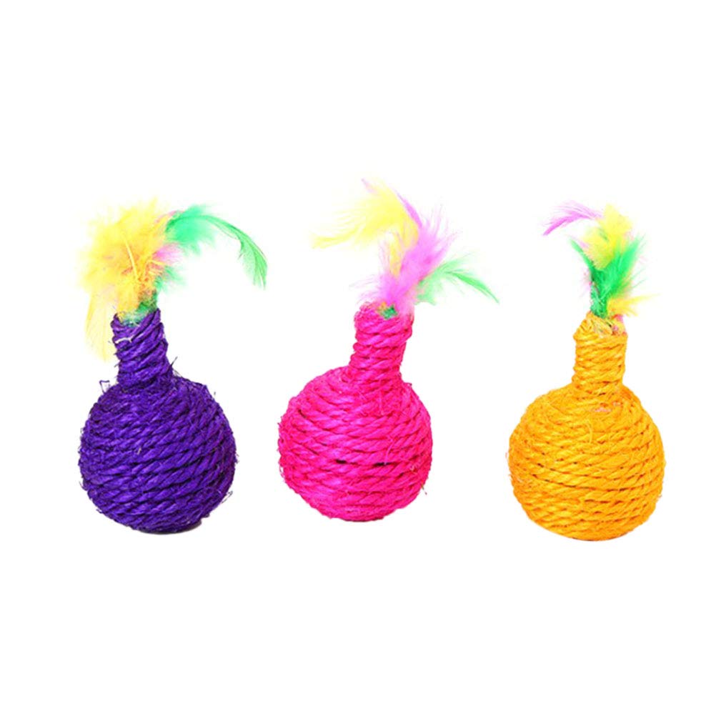 3pcs Interactive Cat Scratching Toys - Kitten Teaser, Play Ball & Bite-Resistant Pet Toys for Indoor Cats - Perfect for Playtime, Exercise & Bonding with Your Feline Friend