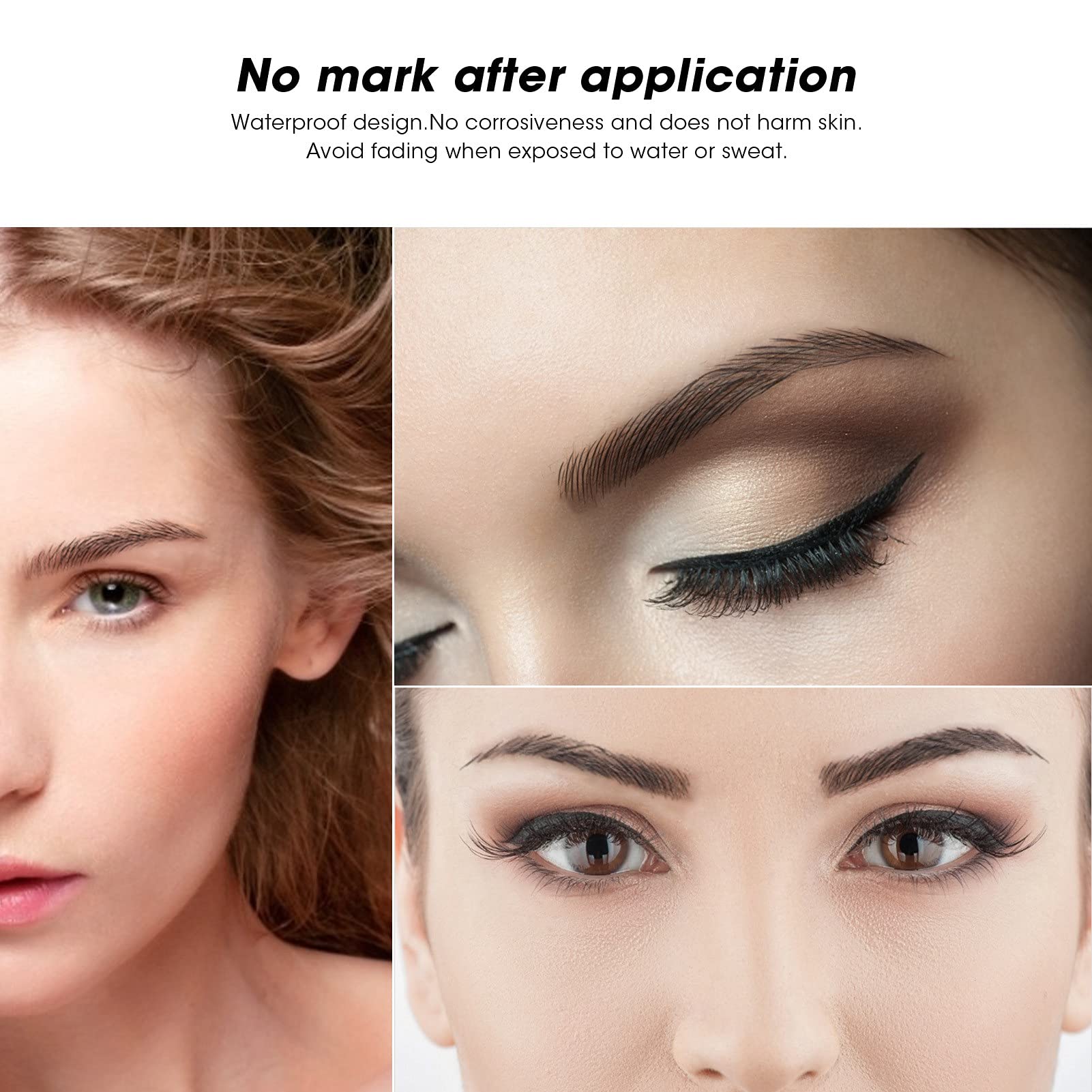 10 Pack 4D Waterproof Eyebrow Stickers - Disposable Temporary False Eyebrow Stencils for Perfect Brows (Black) | Great for Daily Makeup, Cosplay, and Special Occasions