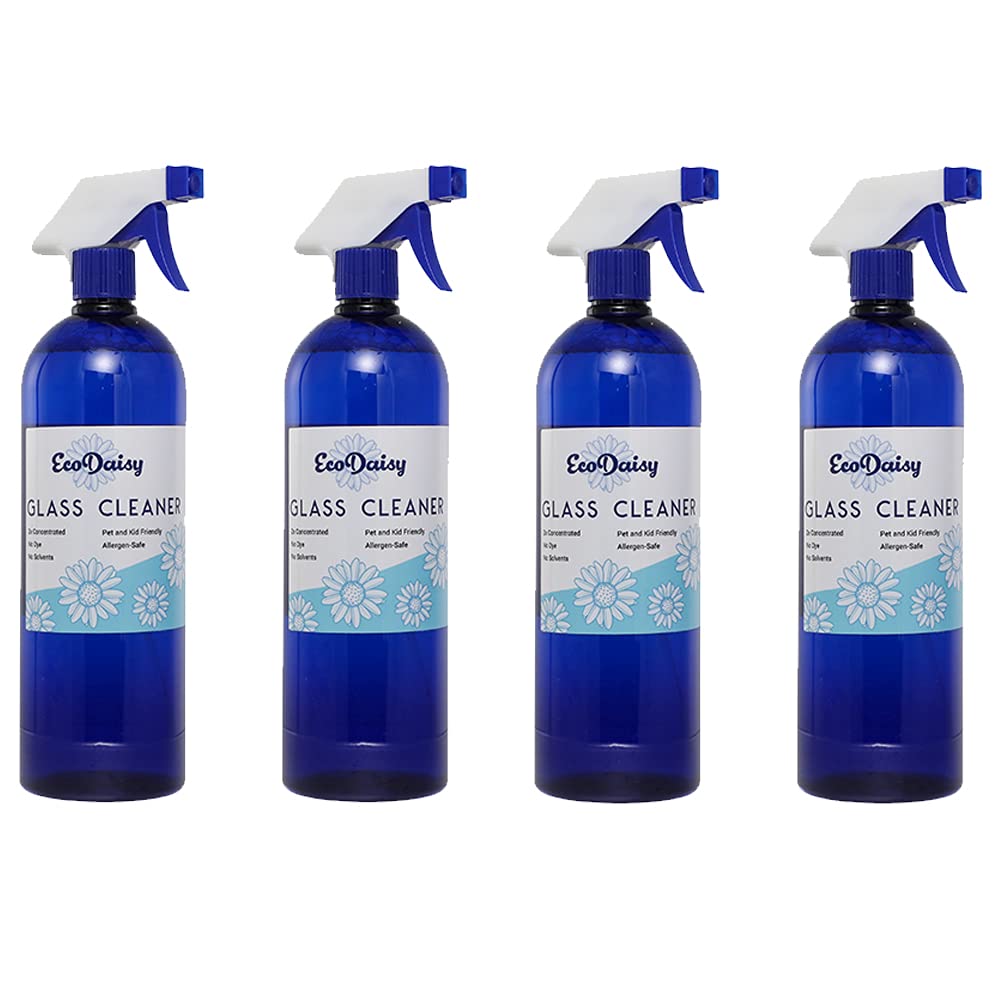 Premium Glass Cleaner Spray (Pack of 4) - Streak-Free Formula for Windows, Mirrors & Screens - Perfect for Home, Office & Car Cleaning