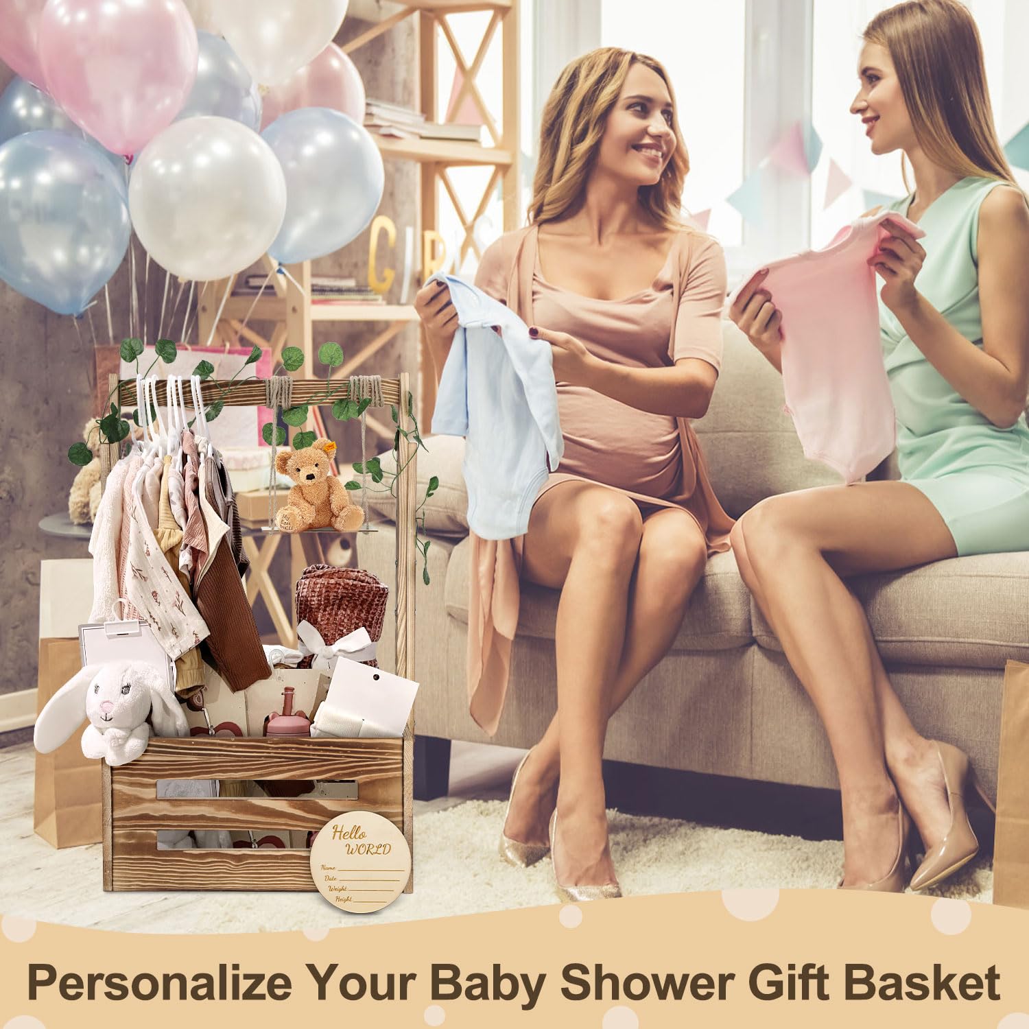 Wooden Baby Shower Gift Crate - 33.5