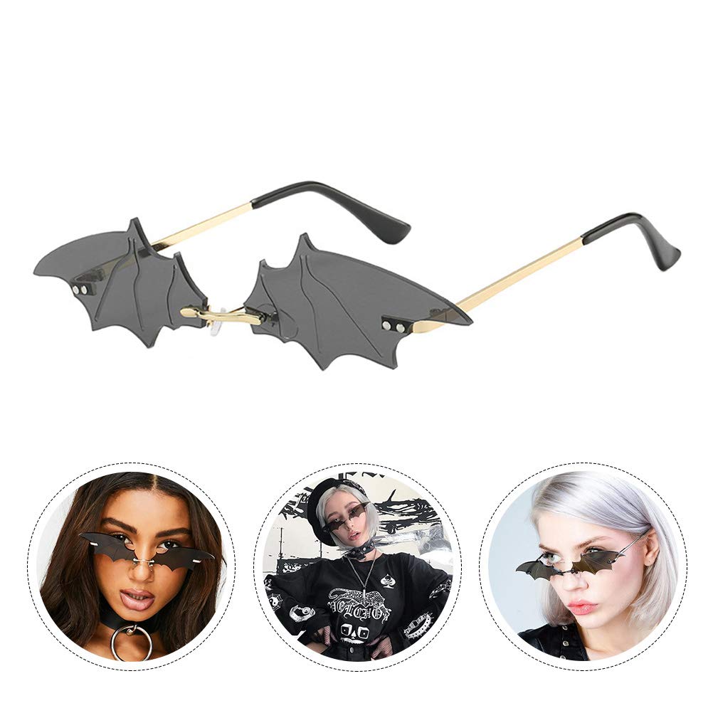 ABOOFAN 1pc Bat Shaped Halloween Sunglasses - Novelty Party Glasses for Women & Men, Funny Rimless Costume Accessories for Halloween Decor, Photo Props & Cosplay - Perfect for Halloween Parties, Costume Events & Themed Photoshoots