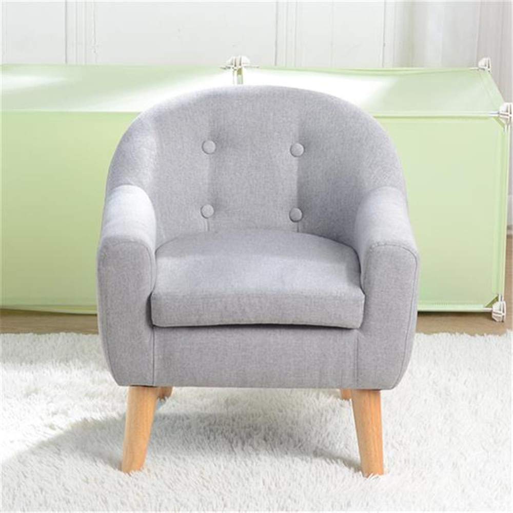 LIZHOUMIL Kids Chair Sofa - Gray Linen Fabric 1-Seater Couch with Detachable Cushion | Perfect Gift for Children | Ideal for Playroom, Bedroom & Nursery Decor