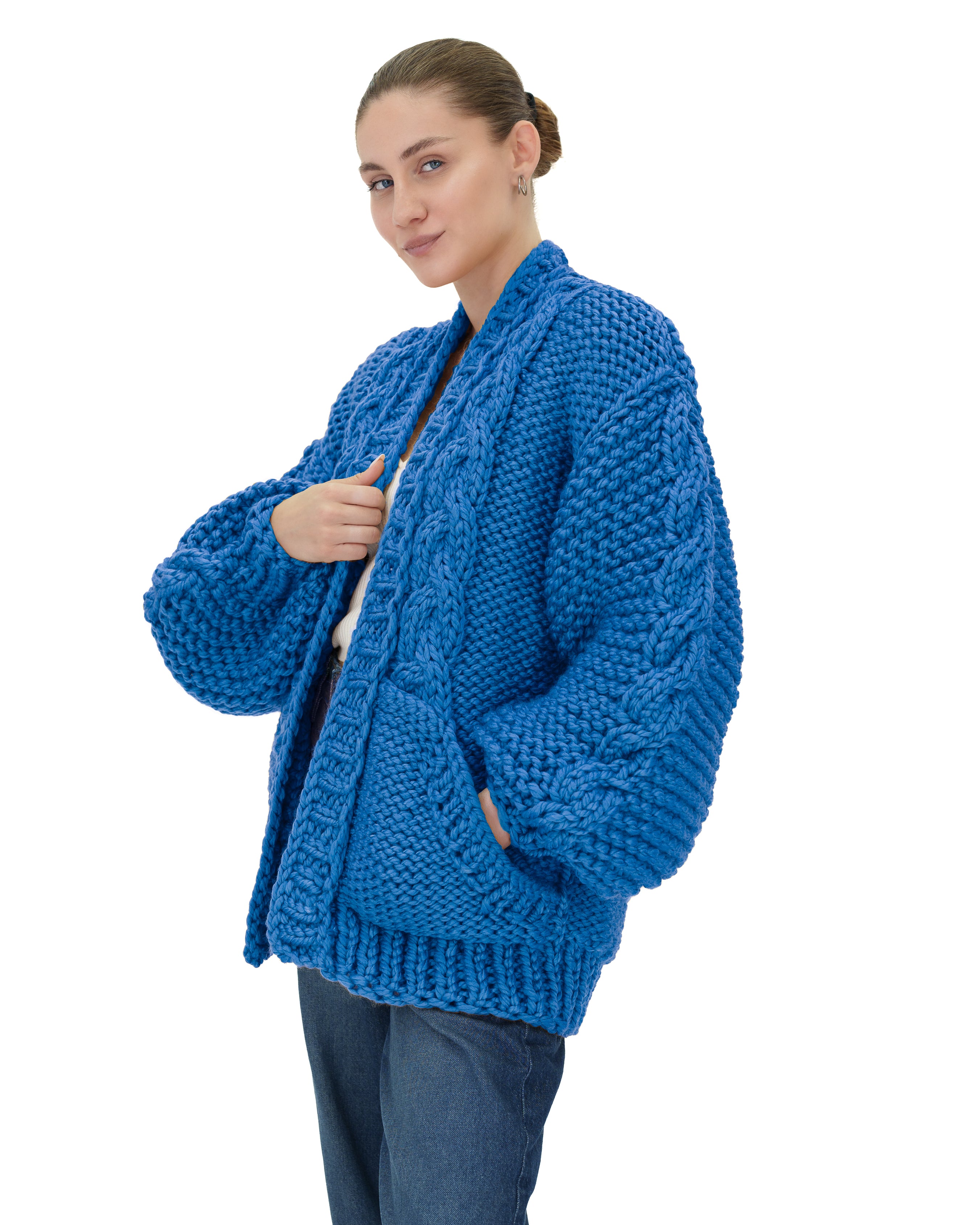 Stylish Braided Pocket Cardigan for Women - Soft Knit Open Front Sweater | Perfect for Fall, Winter & Layering Outfits