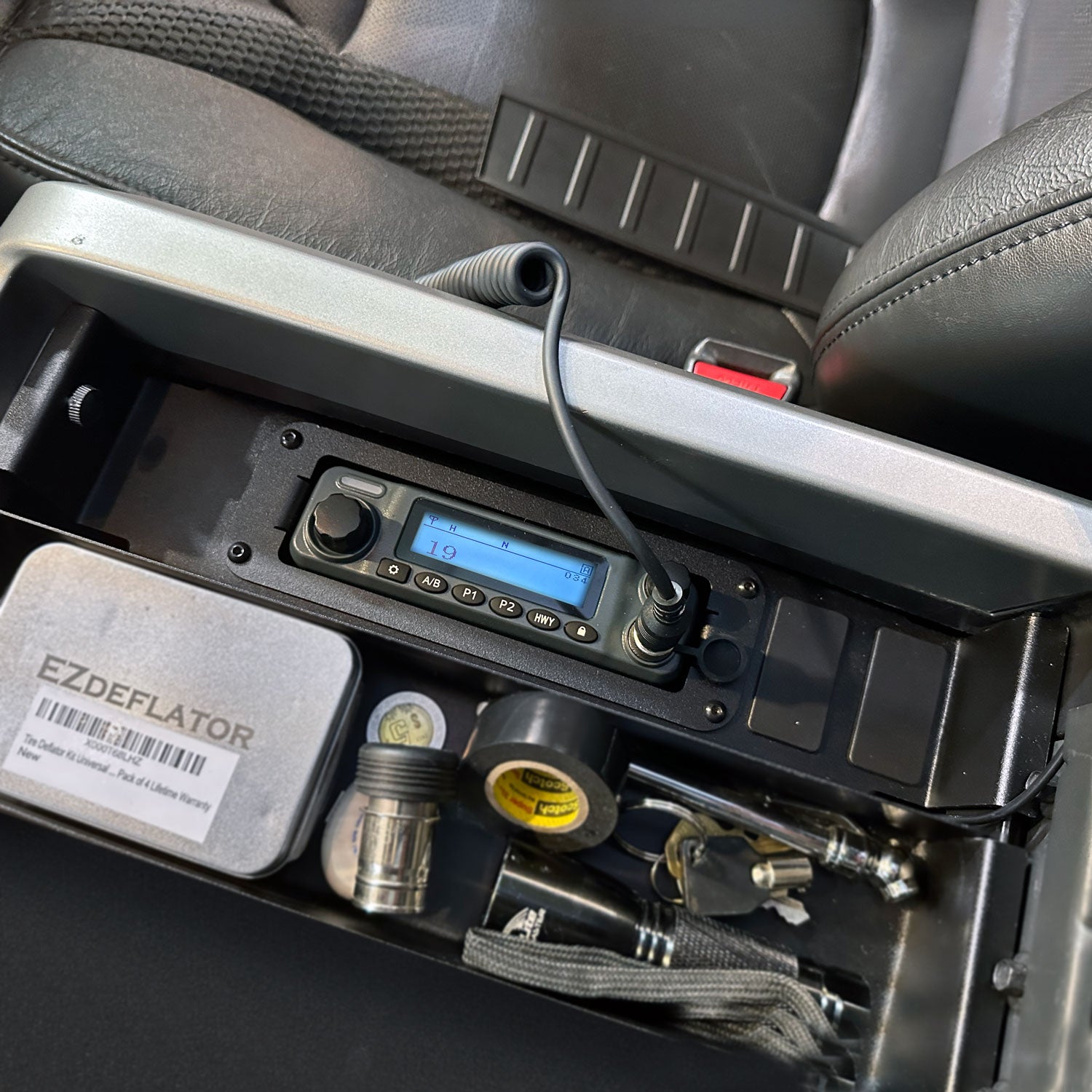 Universal Car Center Console Radio Mount Holder for Ford, Chevy, GMC & Ram TRX Trucks - Perfect for GPS, Phone & Tablet Installation While Driving