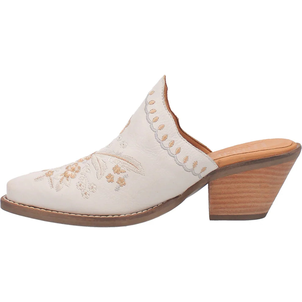 Wildflower Lad Mule with Embroidered White Design - Comfortable Slip-On Shoes for Men, Casual & Outdoor Wear