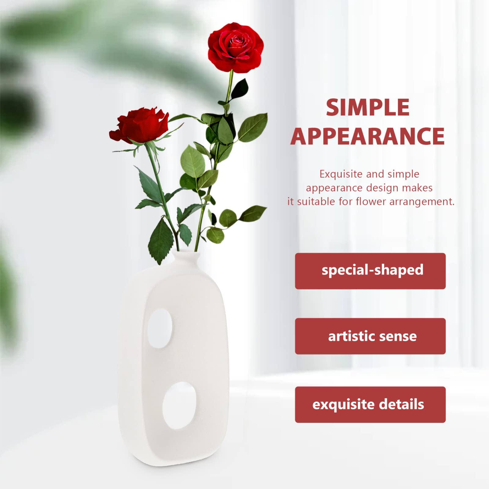 2pcs Abstract Ceramic Vase Set - Small Modern Art Vase for Home Decor, Desktop, Flower Arrangement, and Dry Flowers | Perfect for Living Room, Bedroom, and Office Decoration