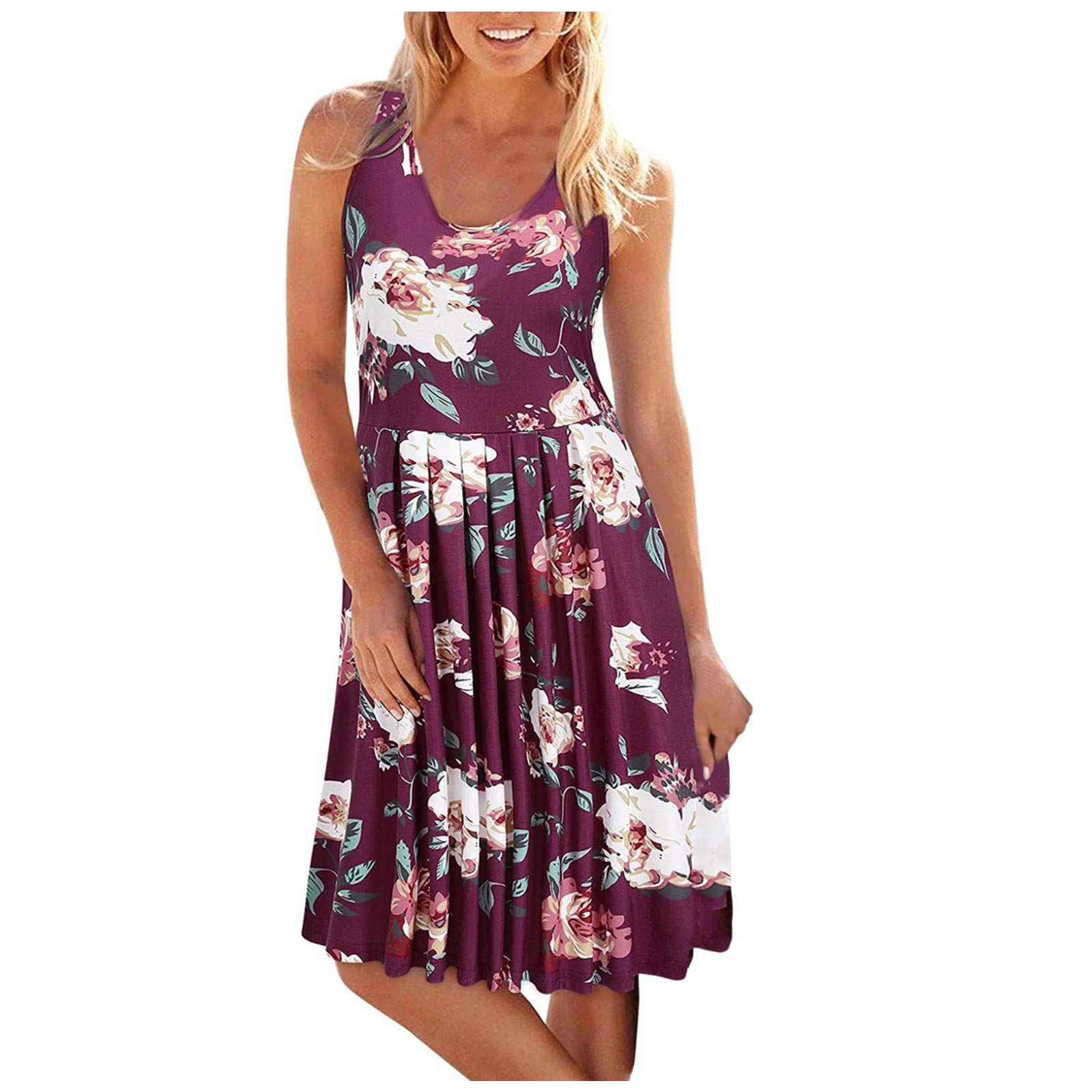 Bohemian Maxi Dress for Women - Casual Gradient Sunflower Printed V-Neck Sleeveless Summer Cami Dress | Beach Wedding, Vacation, Party Wear