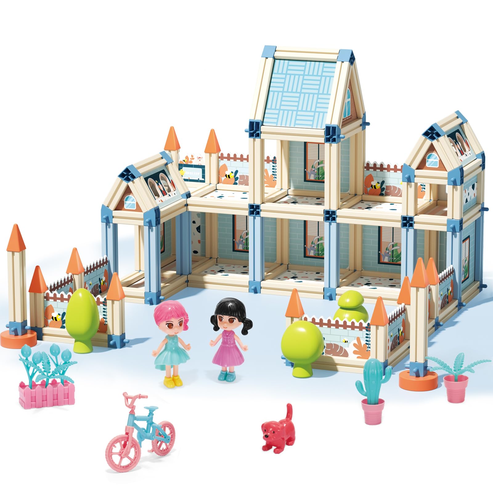 Dollox 233-Piece Princess Castle Building Blocks Set - Creative DIY 3D Construction Toy for Kids Ages 5-8 | Montessori Educational STEM Gift for Girls & Boys | Perfect for Birthday, Christmas & Indoor Playtime