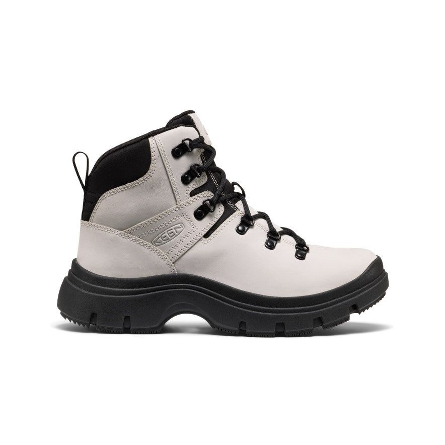 Women's Kosa Leather Boots - Waterproof Ankle Boots for Women, Silver Birch/Black | Fashion Winter Boots for Casual Outfits & Outdoor Activities