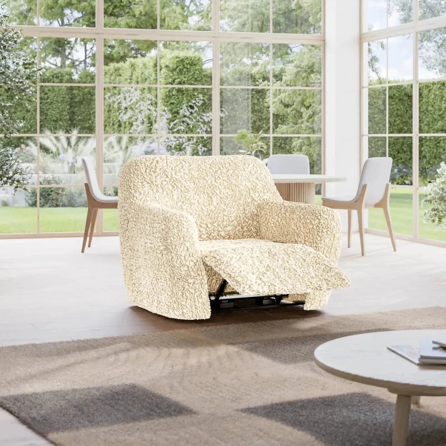 Fuco Cotton Reclining Armchair Slipcover - Stretchable Furniture Protector for Living Room, Bedroom & Home Theater Comfort