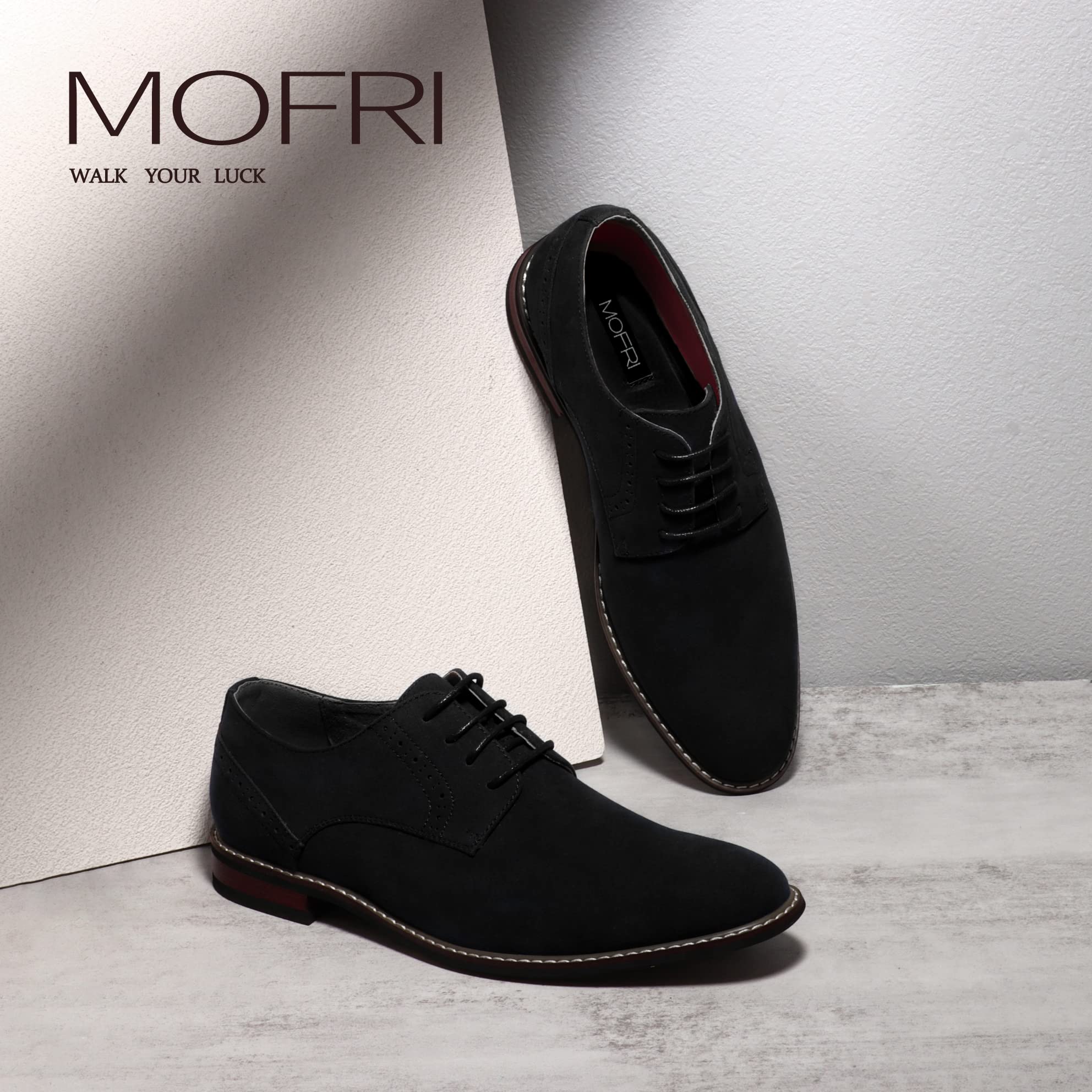 Premium Mofri Men's Dress Shoes - Classic Cap Toe Oxford Formal Shoes for Business & Wedding - Comfortable Leather Business Shoes for Office, Interviews & Special Occasions