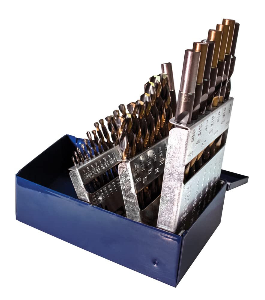 Century Drill & Tool 25276 29-Piece Parabolic Drill Bit Set with Charger | USA Made | Perfect for Woodworking, Metal Drilling & DIY Home Projects